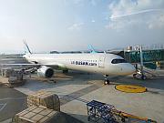 停泊釜山機場的釜山航空飛機
